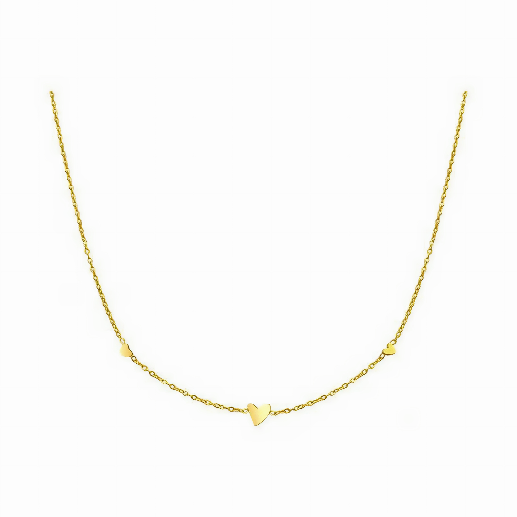 Delicate Triple Heart Bracelet – Gold on Silver - NAFALUXE