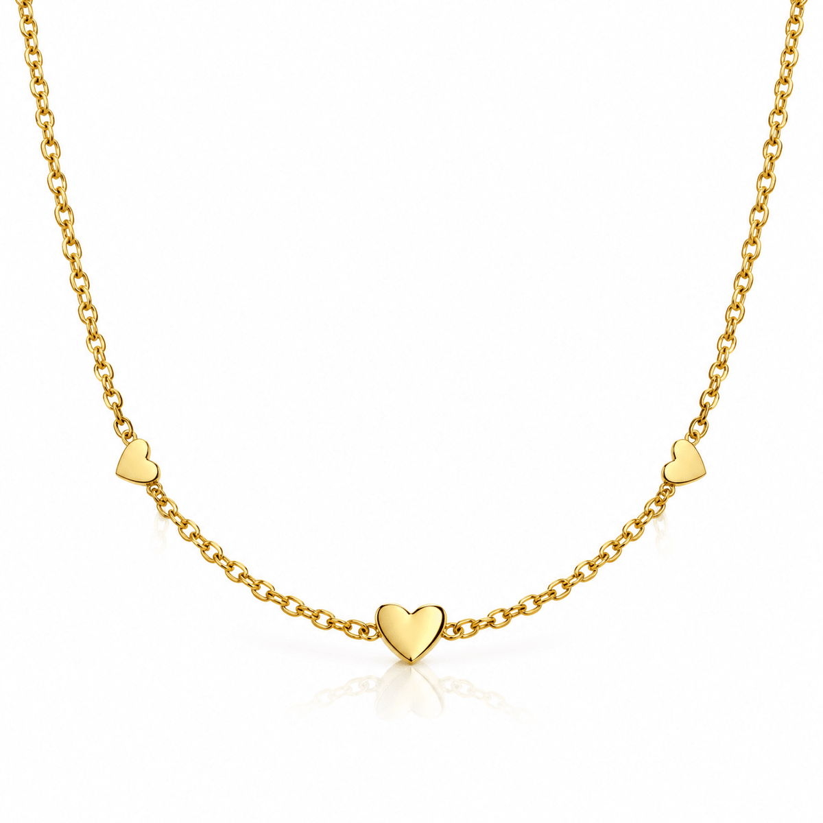 Delicate Triple Heart Bracelet – Gold on Silver - NAFALUXE