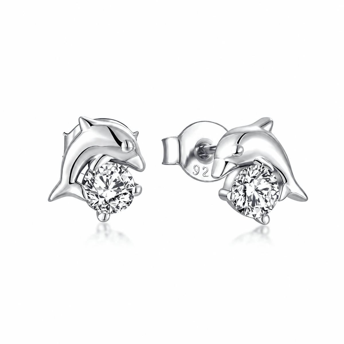 Dolphin CZ Stud Earrings - NAFALUXE