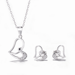 Dove Jewelry Set – Elegant Necklace and Earrings with Zircon Accents - NAFALUXE