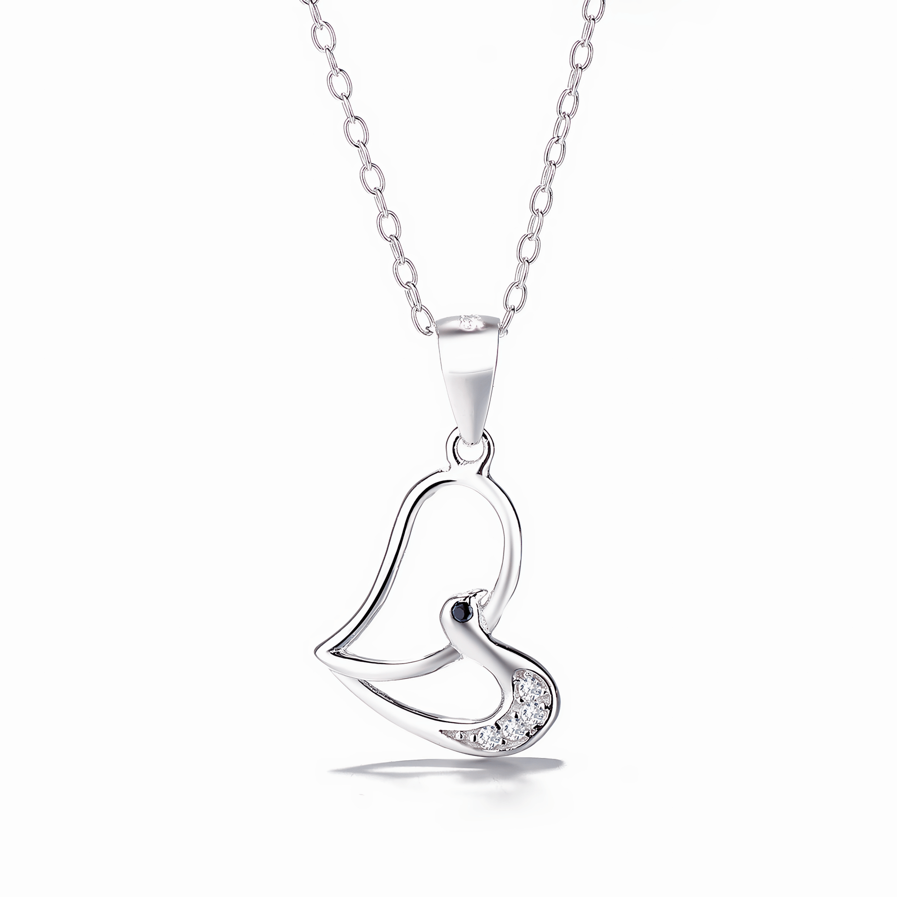 Dove Jewelry Set – Elegant Necklace and Earrings with Zircon Accents - NAFALUXE