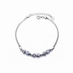 Elegant Marquise - Cut Blue Zirconia Bracelet in 925 Sterling Silver - NAFALUXE