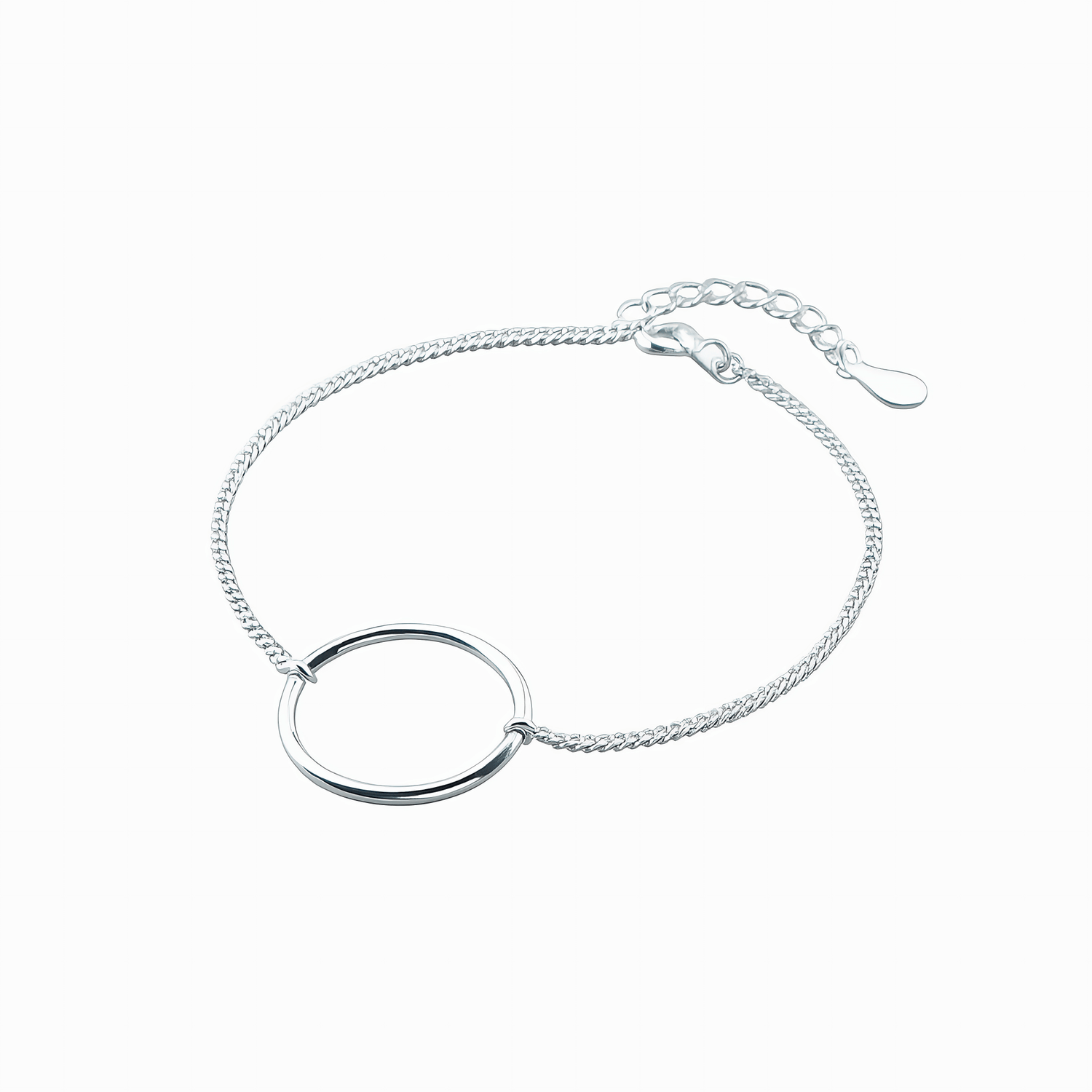 Elegant Open Ring Bracelet – 925 Silver - NAFALUXE
