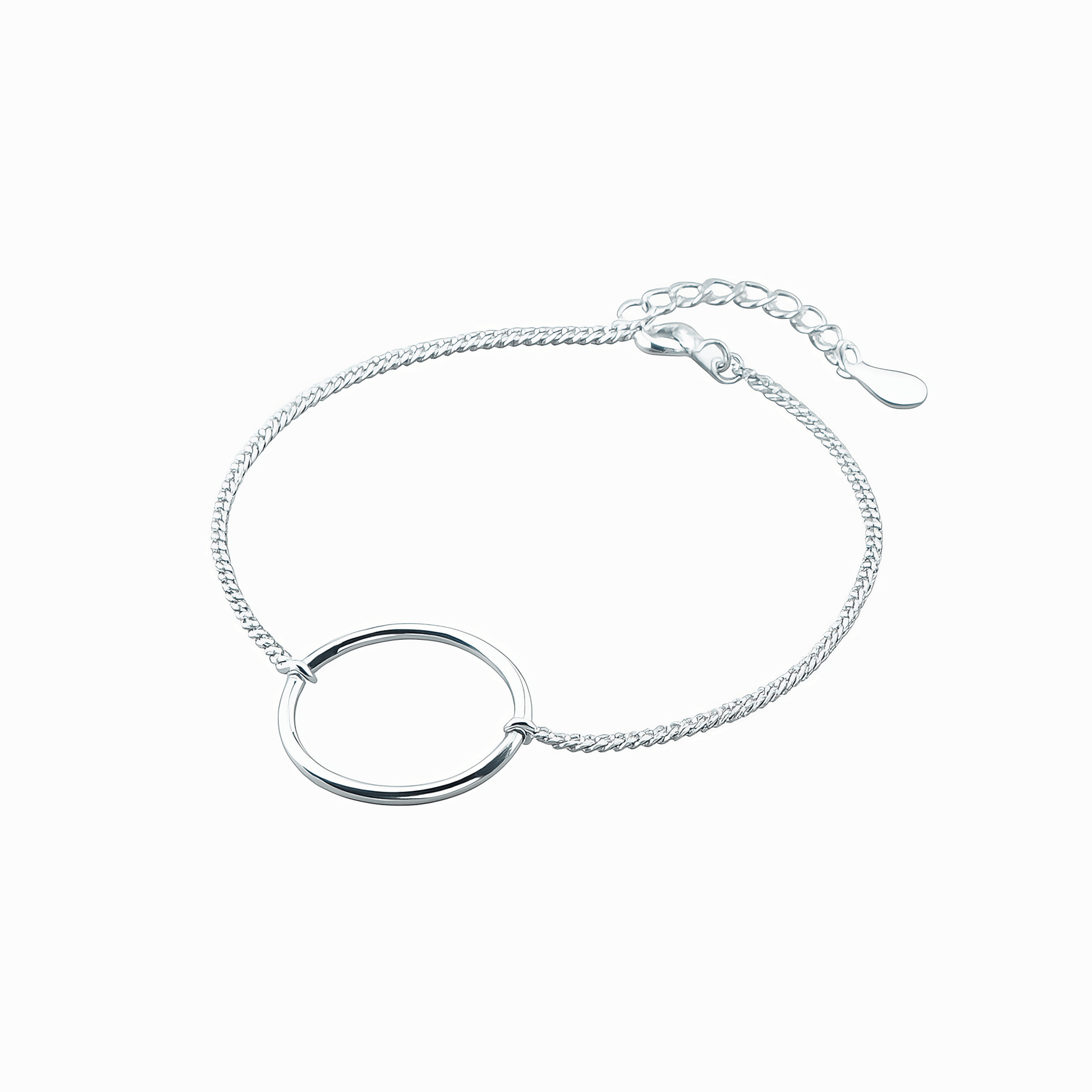 Elegant Open Ring Bracelet – 925 Silver - NAFALUXE