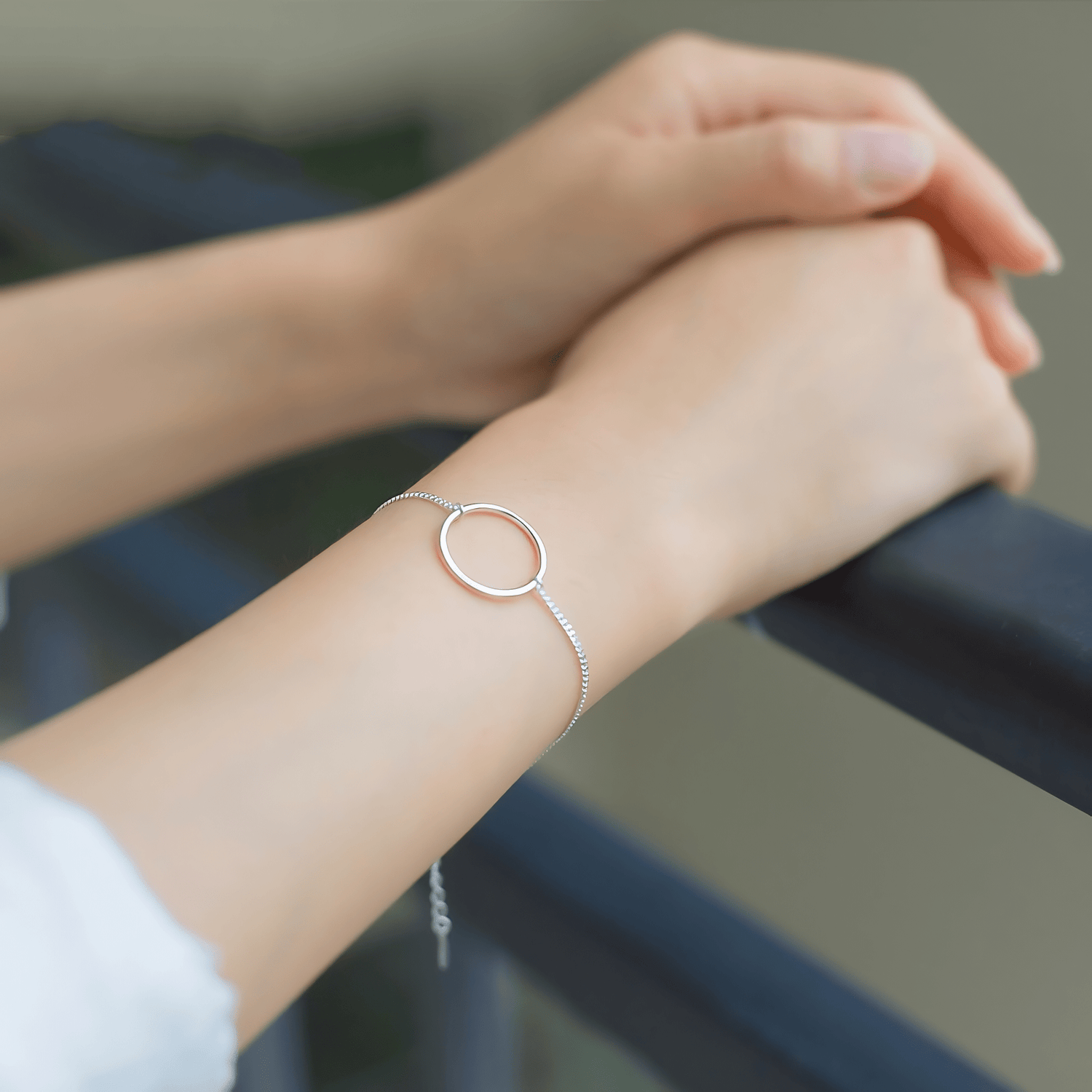 Elegant Open Ring Bracelet – 925 Silver - NAFALUXE
