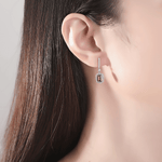 Elegant Pink Emerald - Cut CZ Drop Earrings in Sterling Silver - NAFALUXE