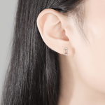 Elegant Pink Emerald - Cut CZ Stud Earrings in 925 Sterling Silver - NAFALUXE