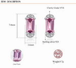 Elegant Pink Emerald - Cut CZ Stud Earrings in 925 Sterling Silver - NAFALUXE