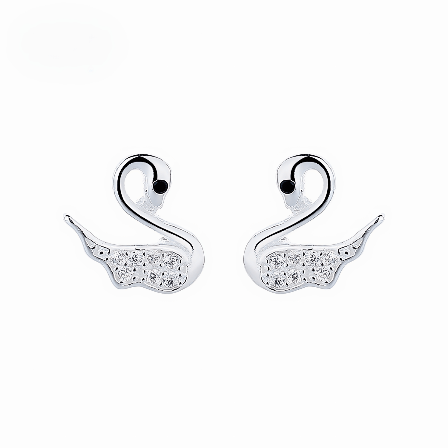 Elegant Swan Earrings – 925 Silver with Sparkling CZ - NAFALUXE