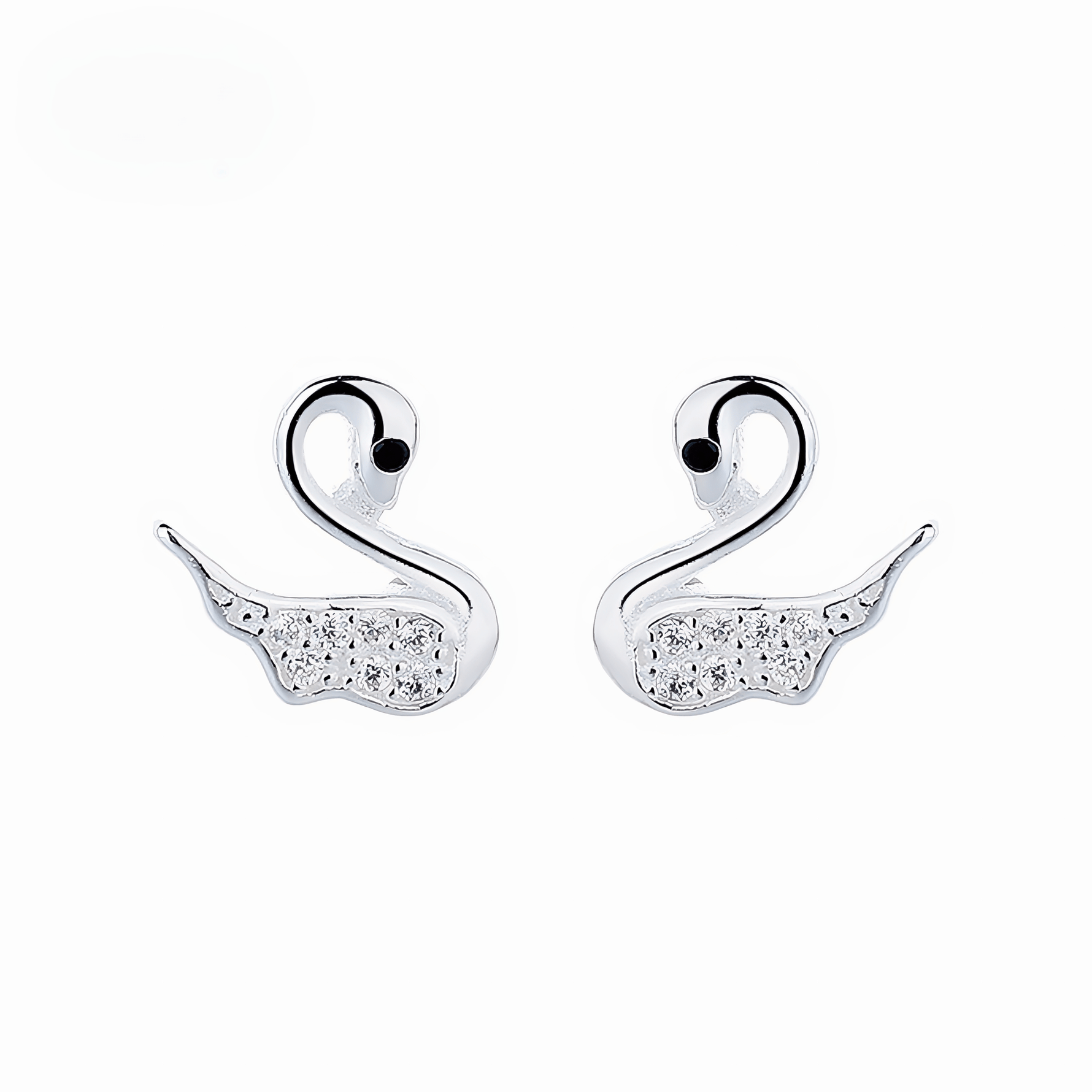 Elegant Swan Earrings – 925 Silver with Sparkling CZ - NAFALUXE