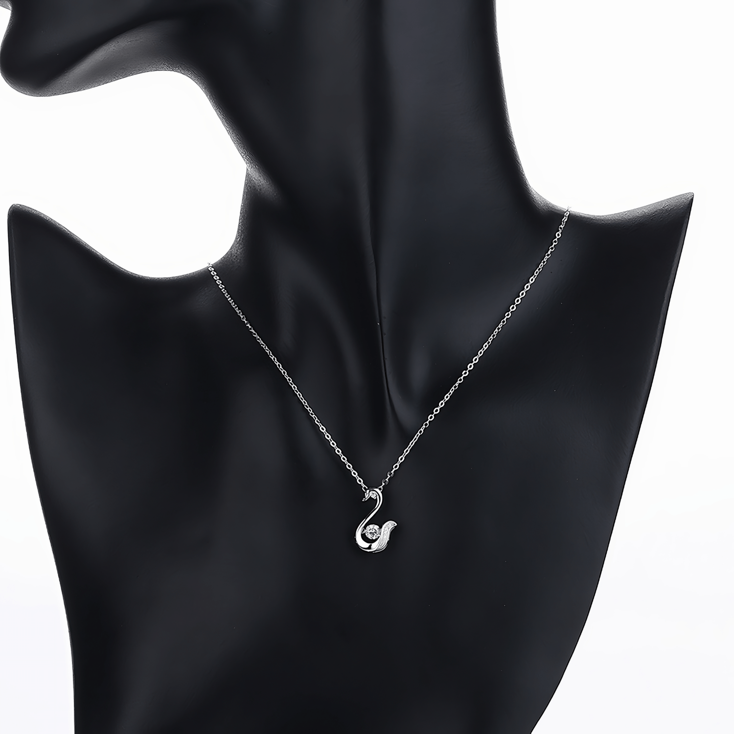 Elegant Swan Pendant Necklace – 925 Silver - NAFALUXE