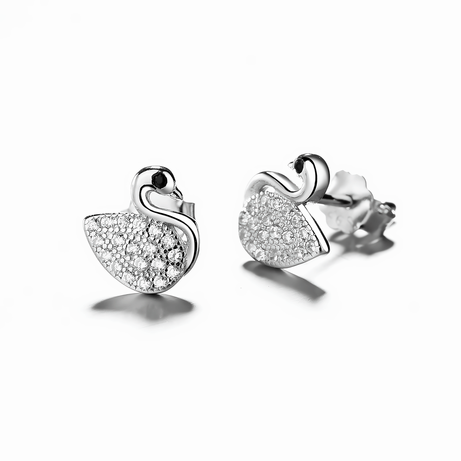Elegant Swan Sparkle Studs - NAFALUXE