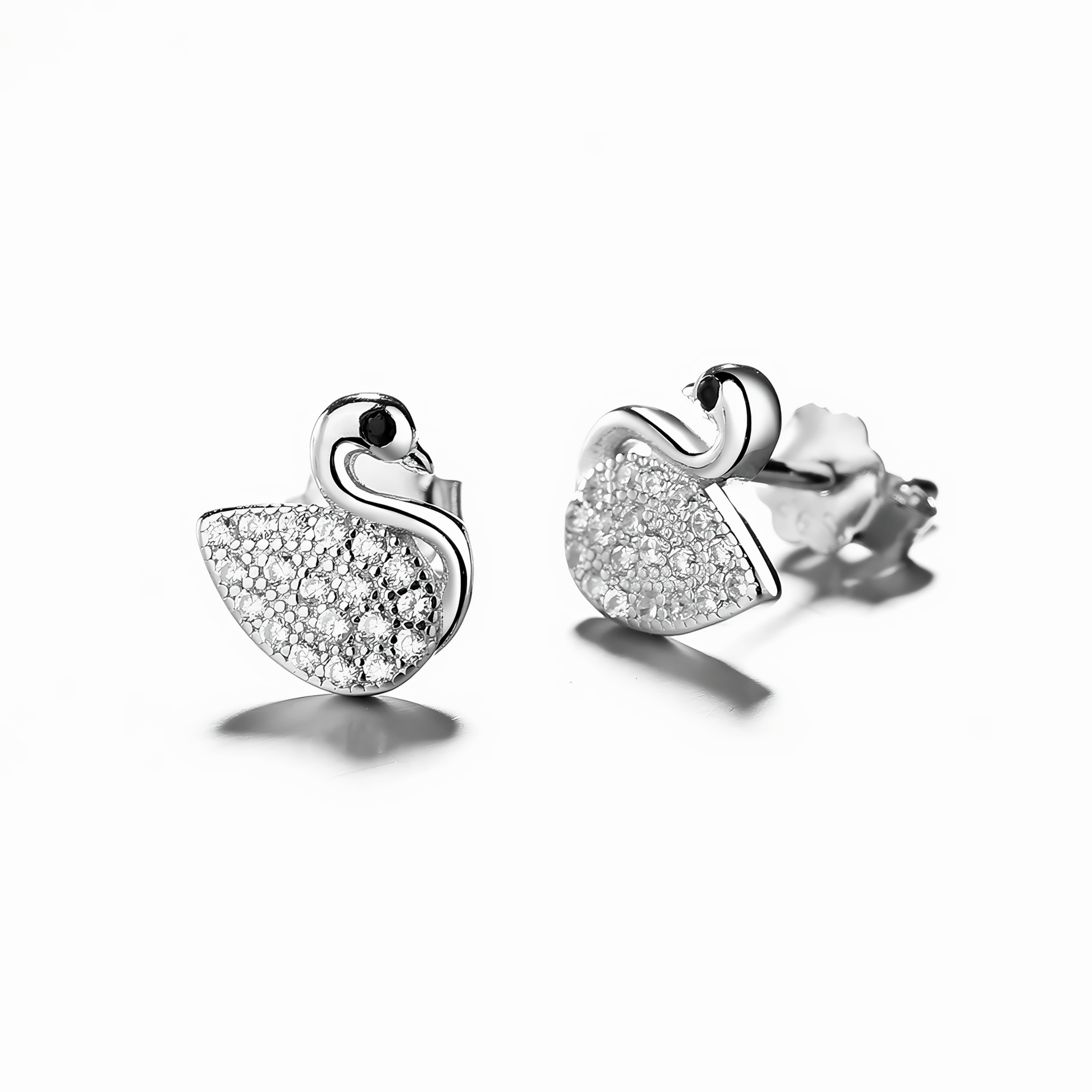 Elegant Swan Sparkle Studs - NAFALUXE