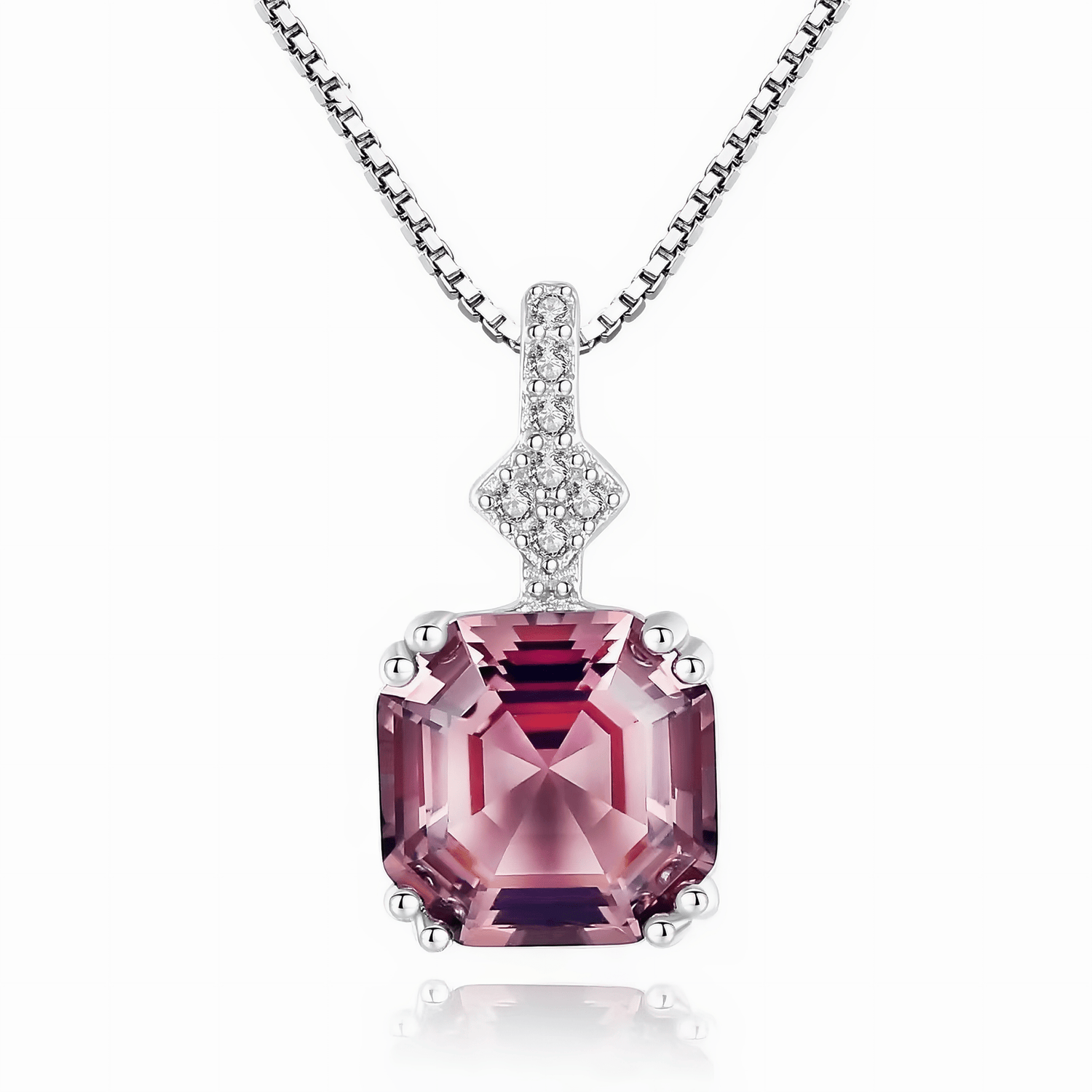 Emerald Cut CZ Pendant Necklace – 925 Sterling Silver - NAFALUXE