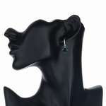 Emerald Drop Hoop Earrings – 925 Silver - NAFALUXE
