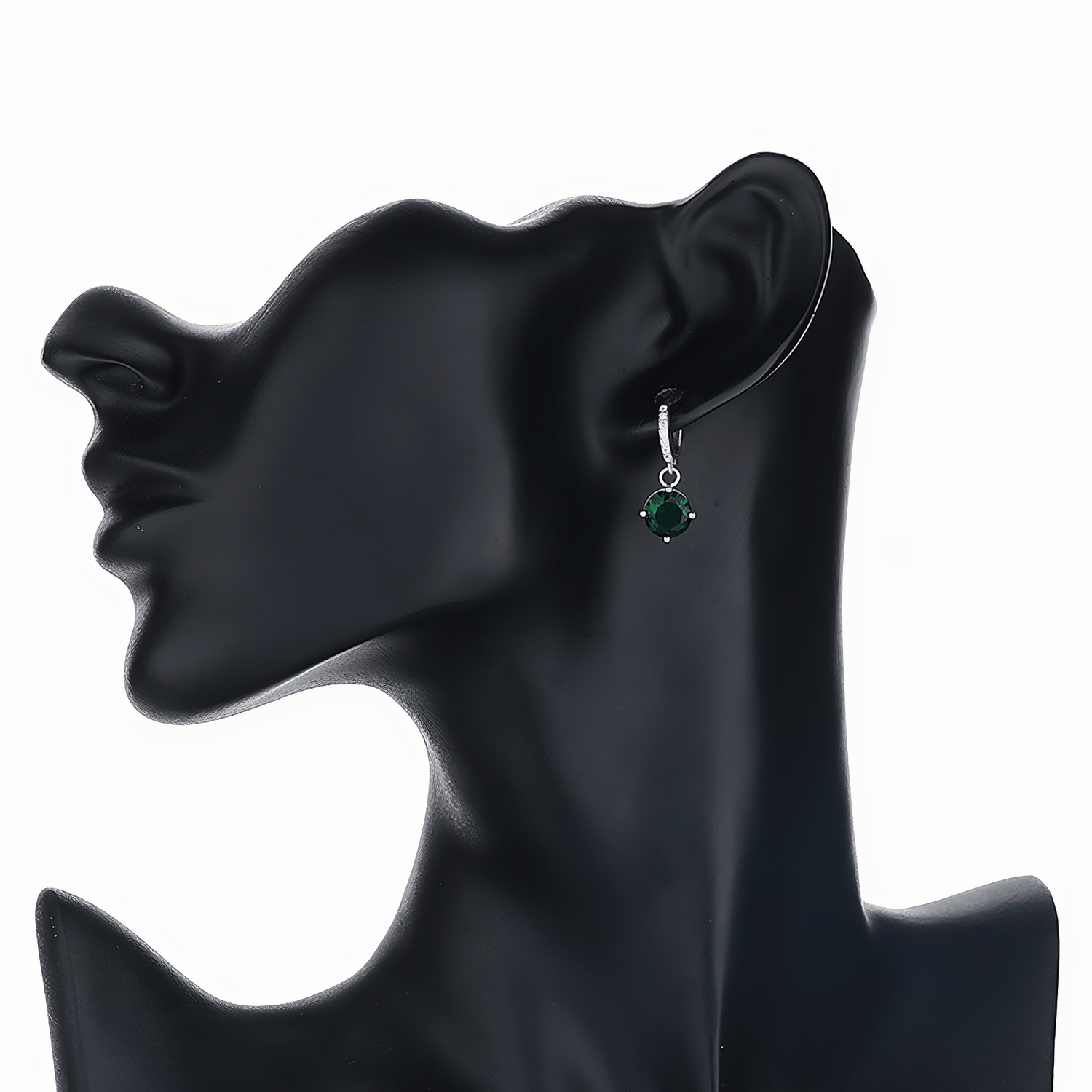 Emerald Drop Hoop Earrings – 925 Silver - NAFALUXE