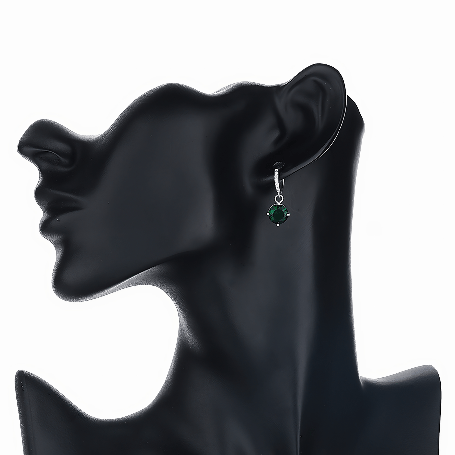 Emerald Drop Hoop Earrings – 925 Silver - NAFALUXE