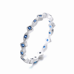 Emerald Vine – Sterling Silver Eternity Band with Marquise Green CZ Accents - NAFALUXE