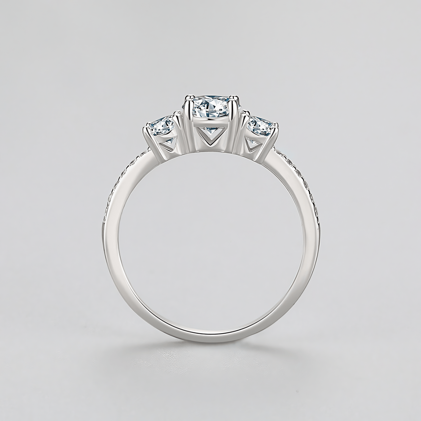 Eternal Bond Ring Sterling Silver with Three Zirconia Stones - NAFALUXE