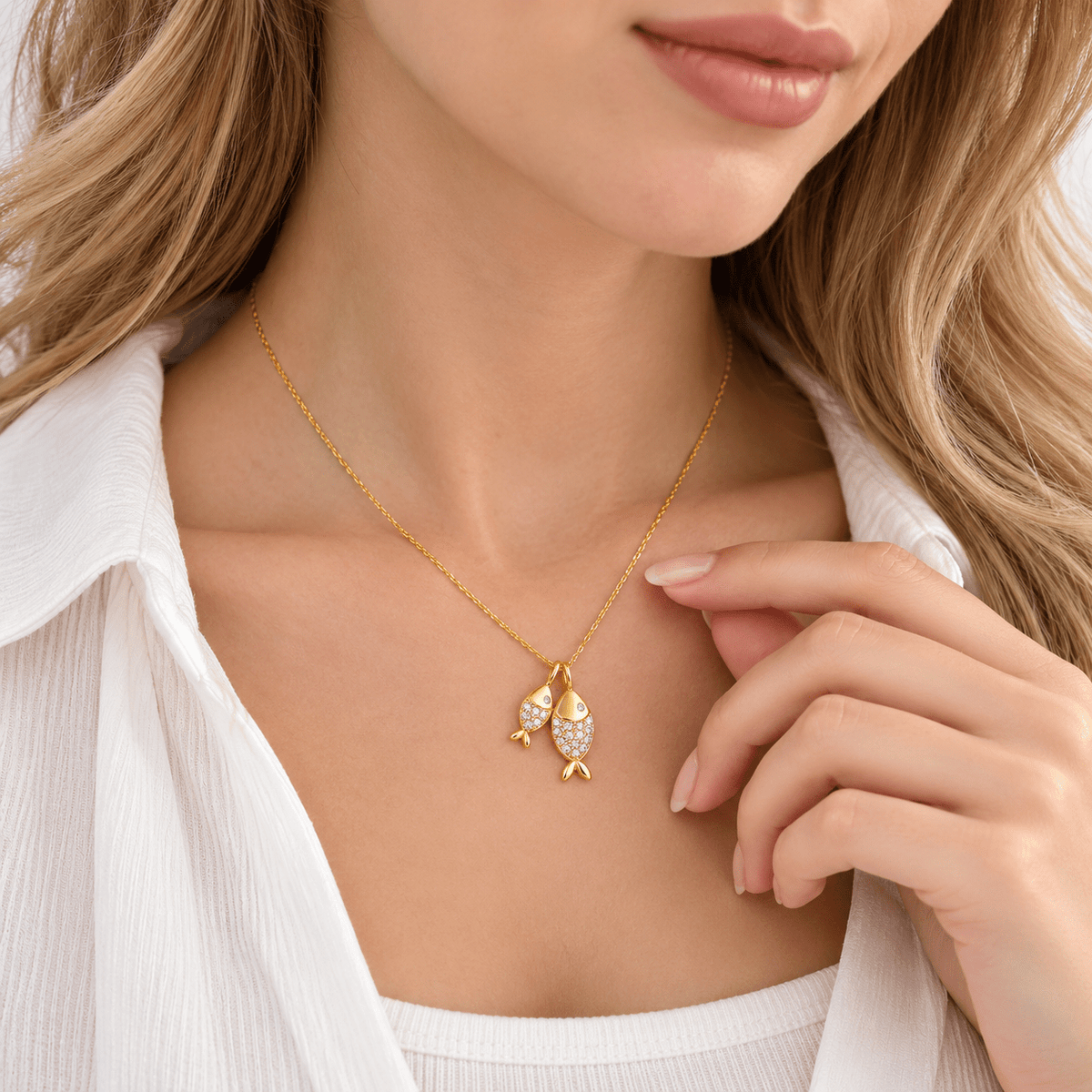 Fish CZ Pendant Necklace – 925 Sterling Silver - NAFALUXE