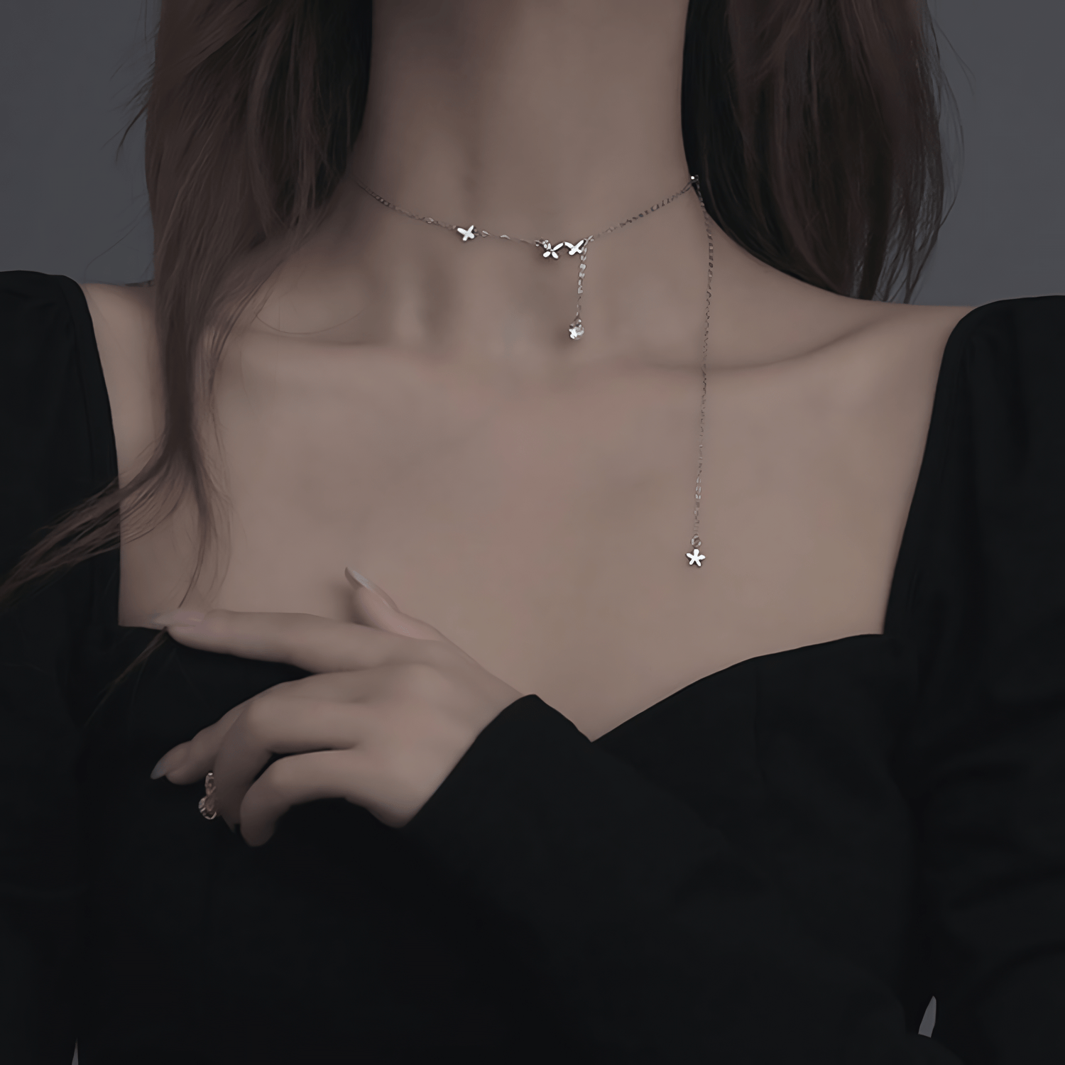 Flutter Drop – Sterling Silver Butterfly Necklace with Crystal - NAFALUXE