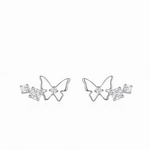 Flutter Glow – Sterling Silver Butterfly Studs - NAFALUXE