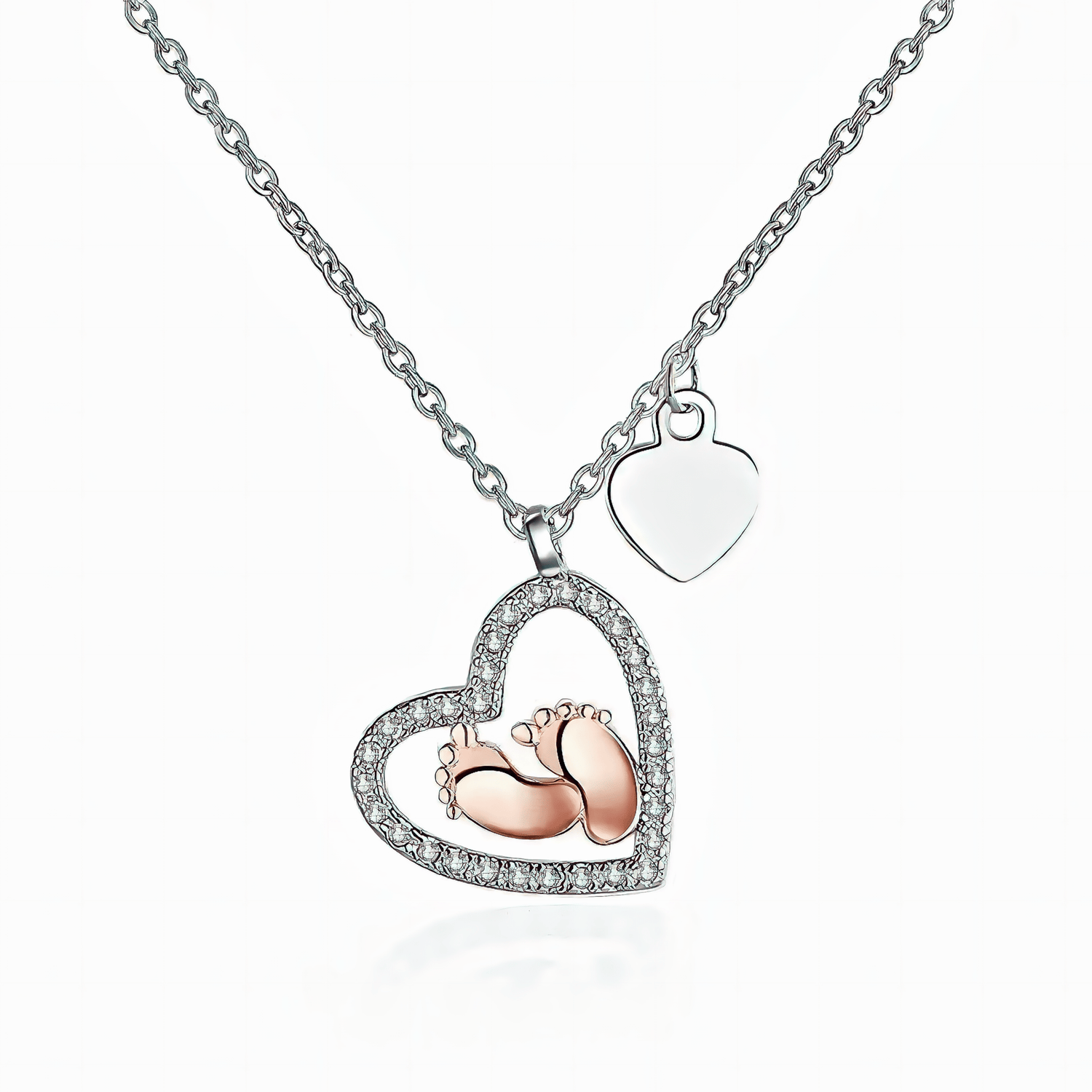 Forever in My Heart Baby Feet Necklace - NAFALUXE