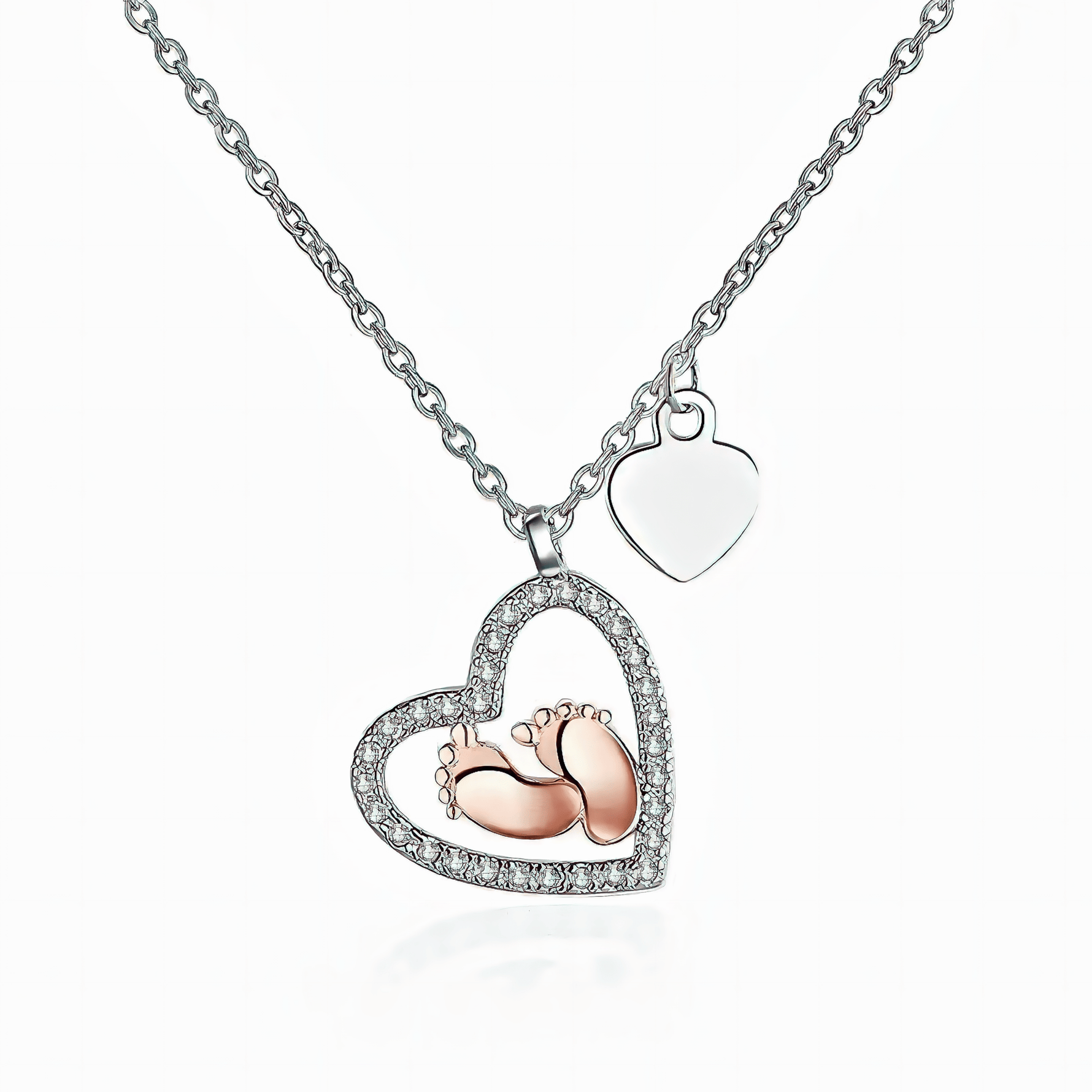 Forever in My Heart Baby Feet Necklace - NAFALUXE