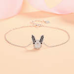 French Bulldog Bracelet with Black CZ Accents - NAFALUXE