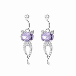 Gemstone Kitty Drop Earrings - NAFALUXE