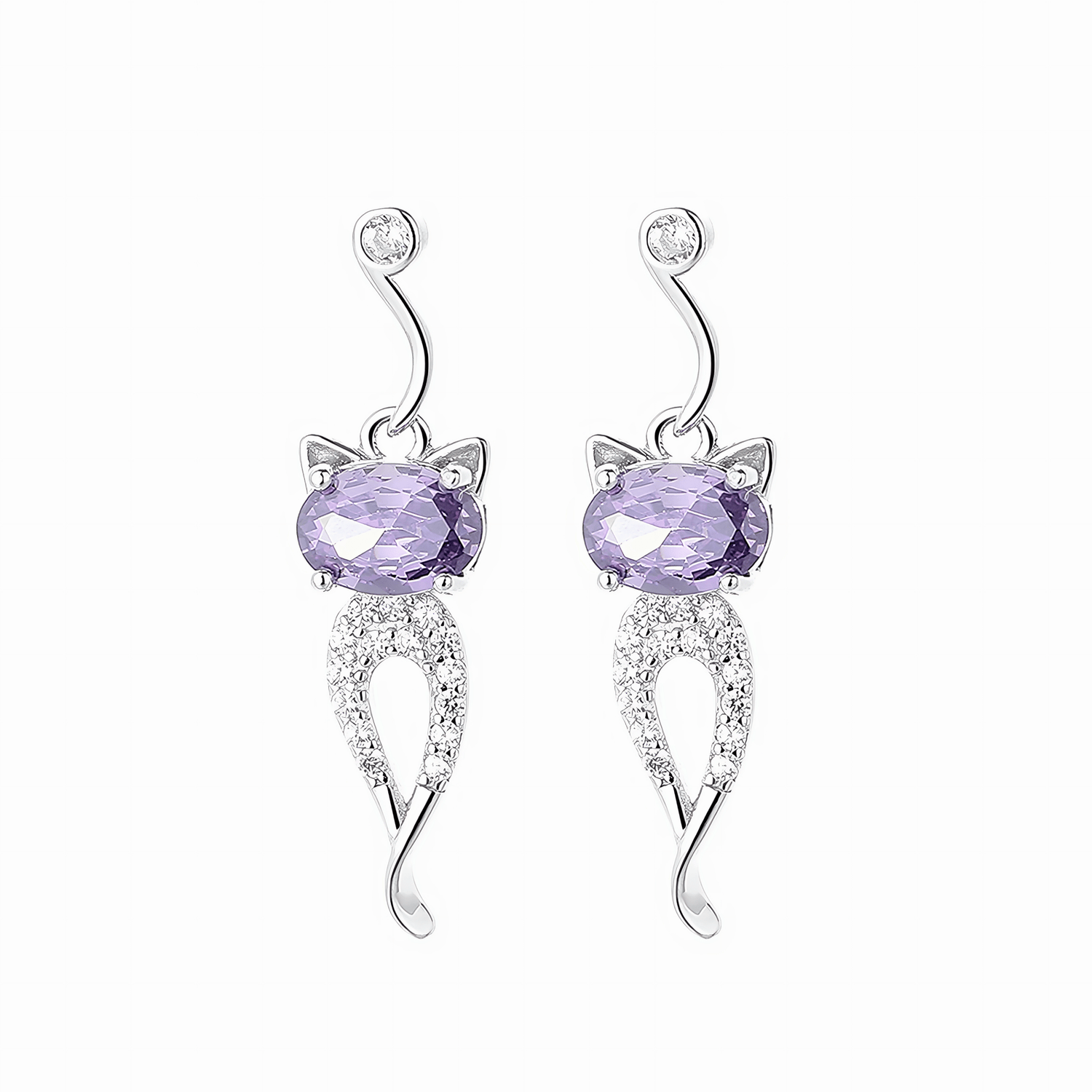 Gemstone Kitty Drop Earrings - NAFALUXE