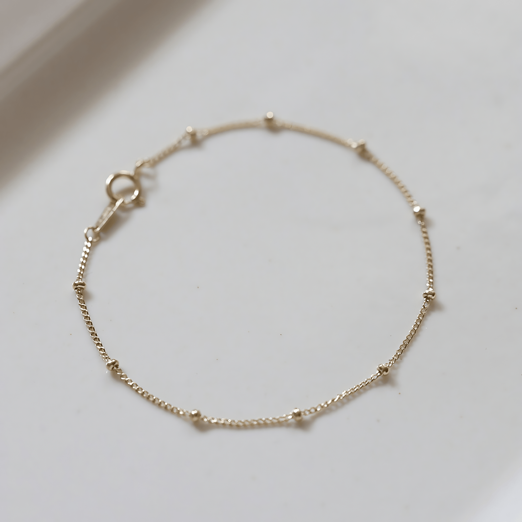 Gold - Plated Dotted Chain Bracelet - NAFALUXE