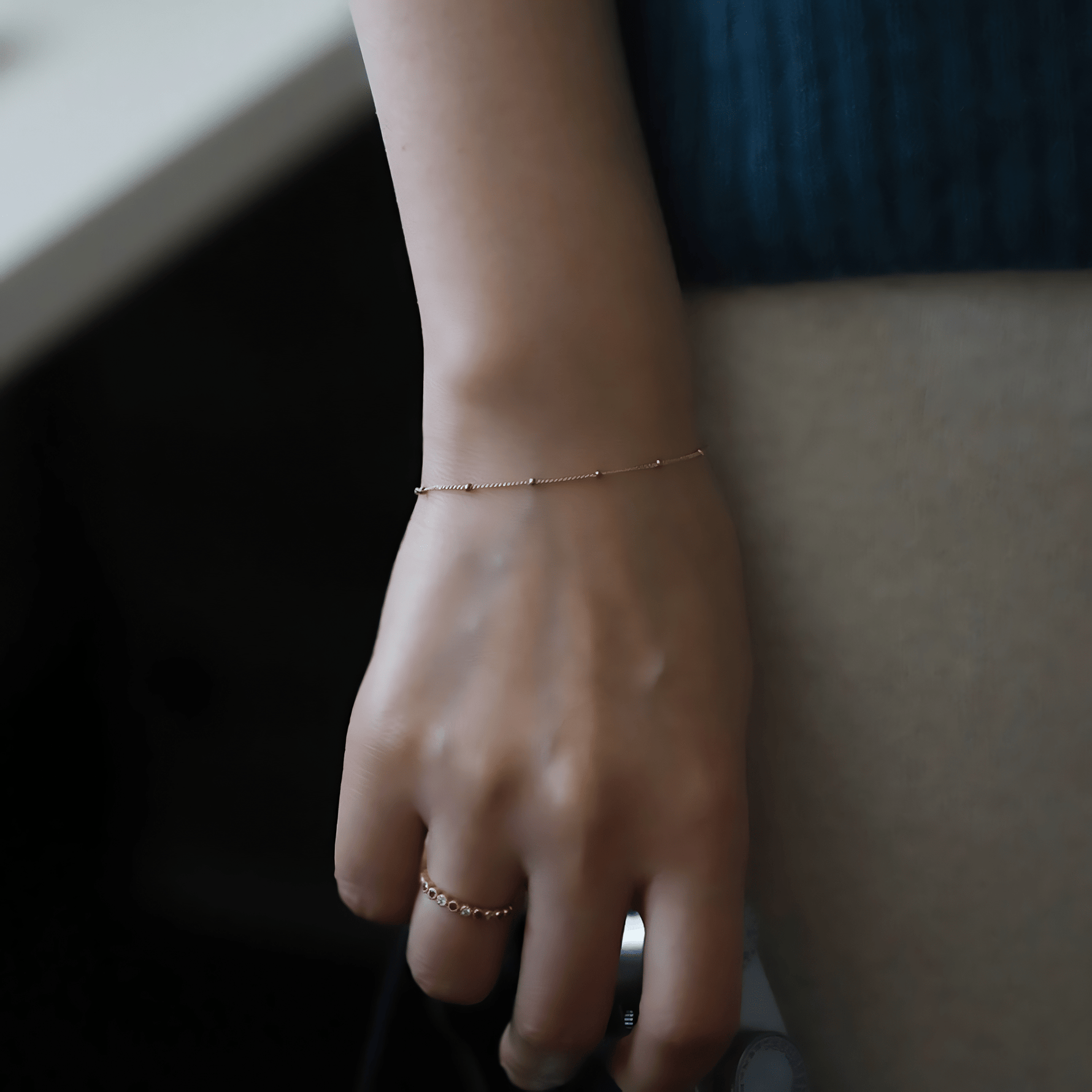 Gold - Plated Dotted Chain Bracelet - NAFALUXE