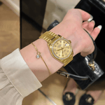 Gold - Plated Flat Snake Chain with Zircon Pendant - NAFALUXE