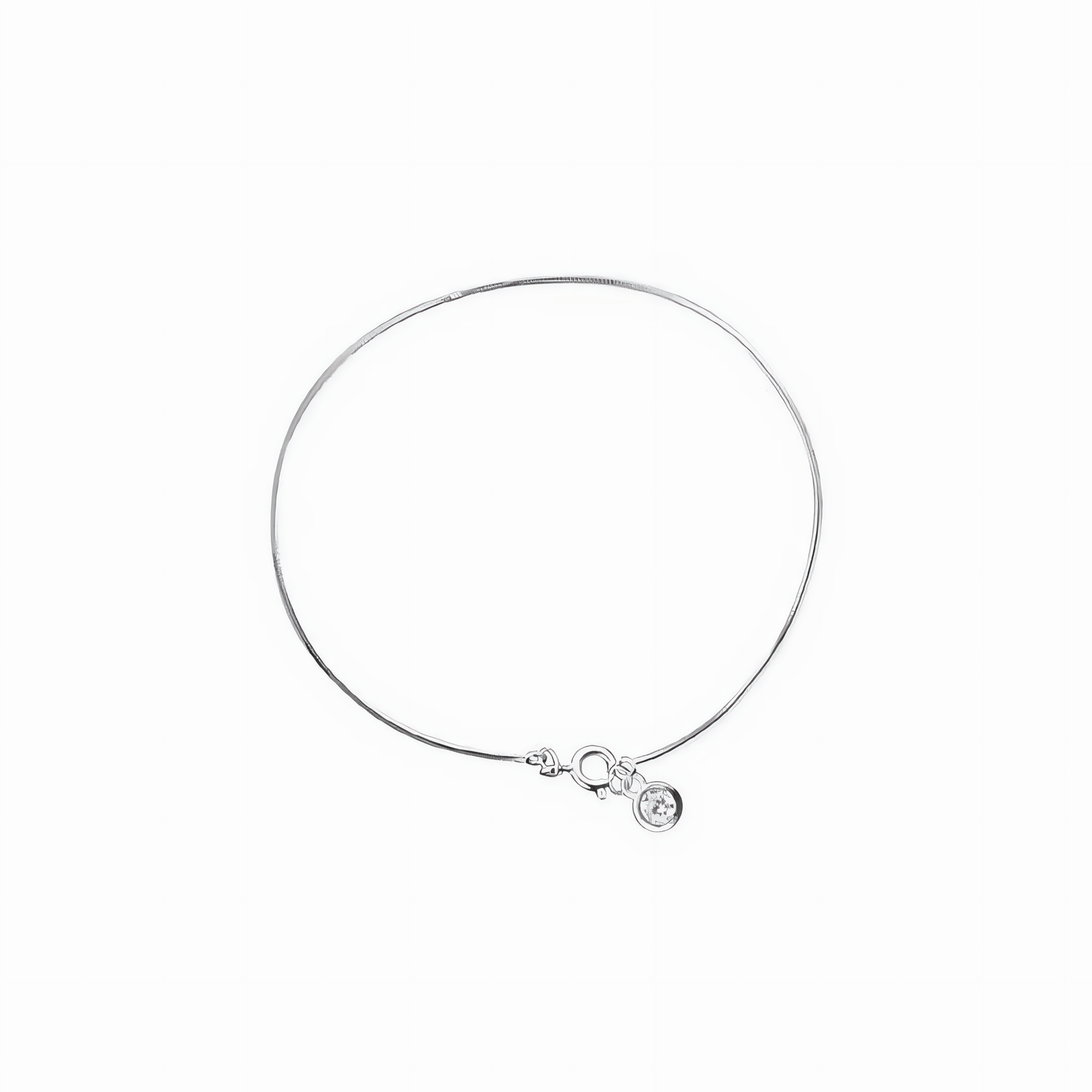 Gold - Plated Flat Snake Chain with Zircon Pendant - NAFALUXE