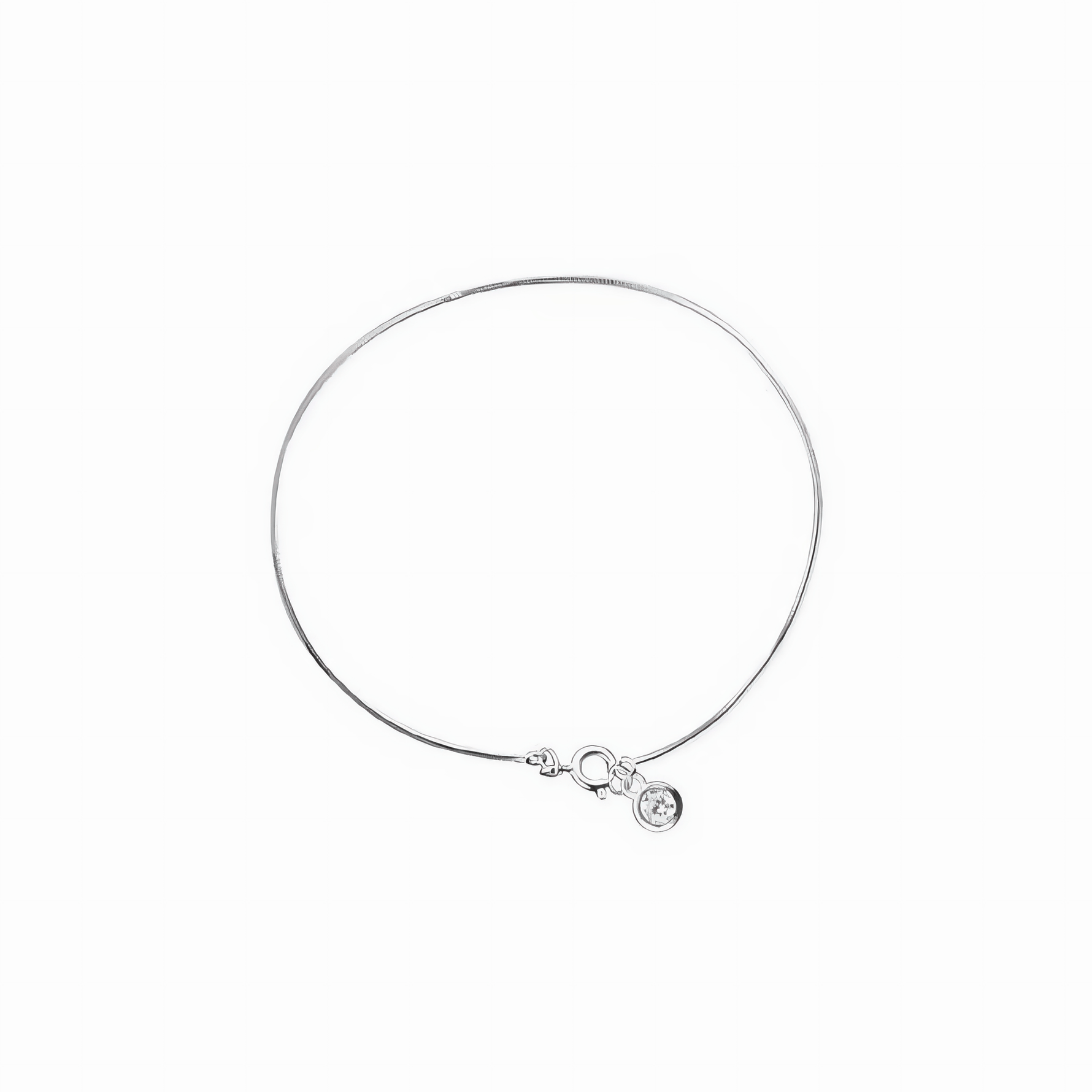 Gold - Plated Flat Snake Chain with Zircon Pendant - NAFALUXE