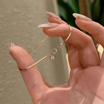 Gold - Plated Flat Snake Chain with Zircon Pendant - NAFALUXE