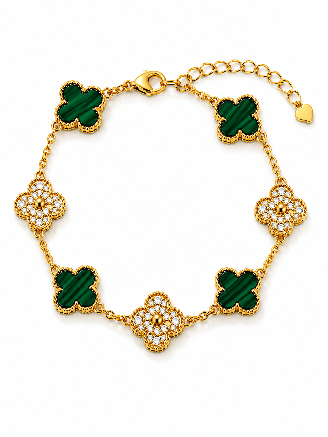 Gold Plated Four-Leaf Clover Bracelets with Colorful Inlays - NAFALUXE