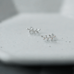 Gold Plated Leaf Climber Earrings – Nature Inspired Design - NAFALUXE