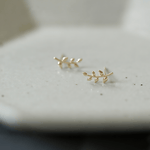 Gold Plated Leaf Climber Earrings – Nature Inspired Design - NAFALUXE