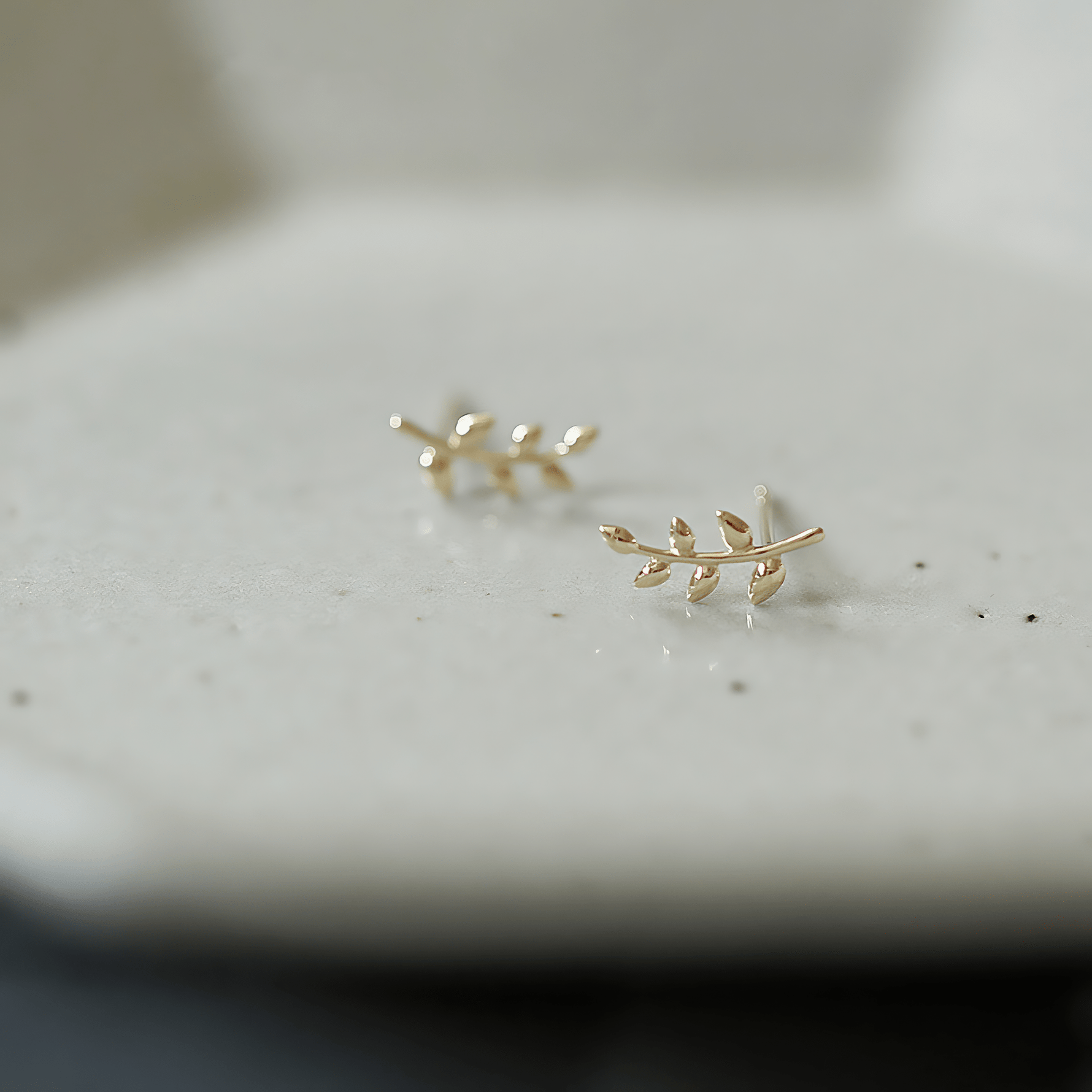 Gold Plated Leaf Climber Earrings – Nature Inspired Design - NAFALUXE