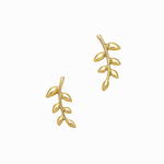 Gold Plated Leaf Climber Earrings – Nature Inspired Design - NAFALUXE