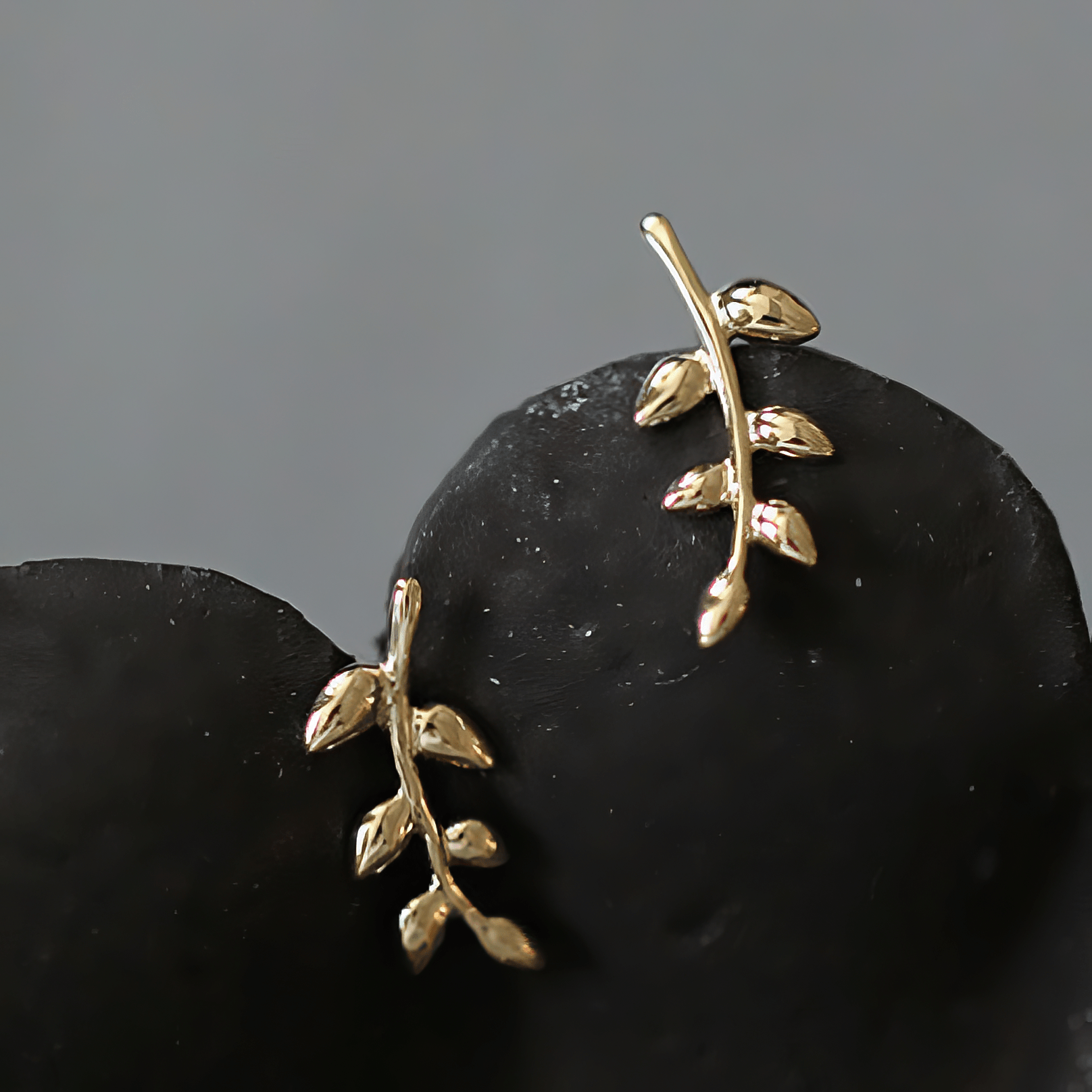 Gold Plated Leaf Climber Earrings – Nature Inspired Design - NAFALUXE