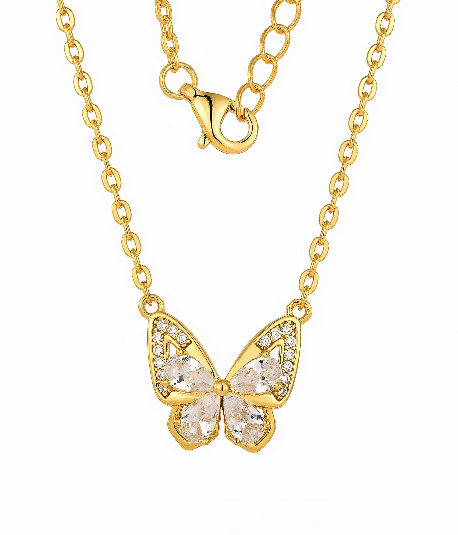 Golden Butterfly Sparkle Jewelry Set - NAFALUXE