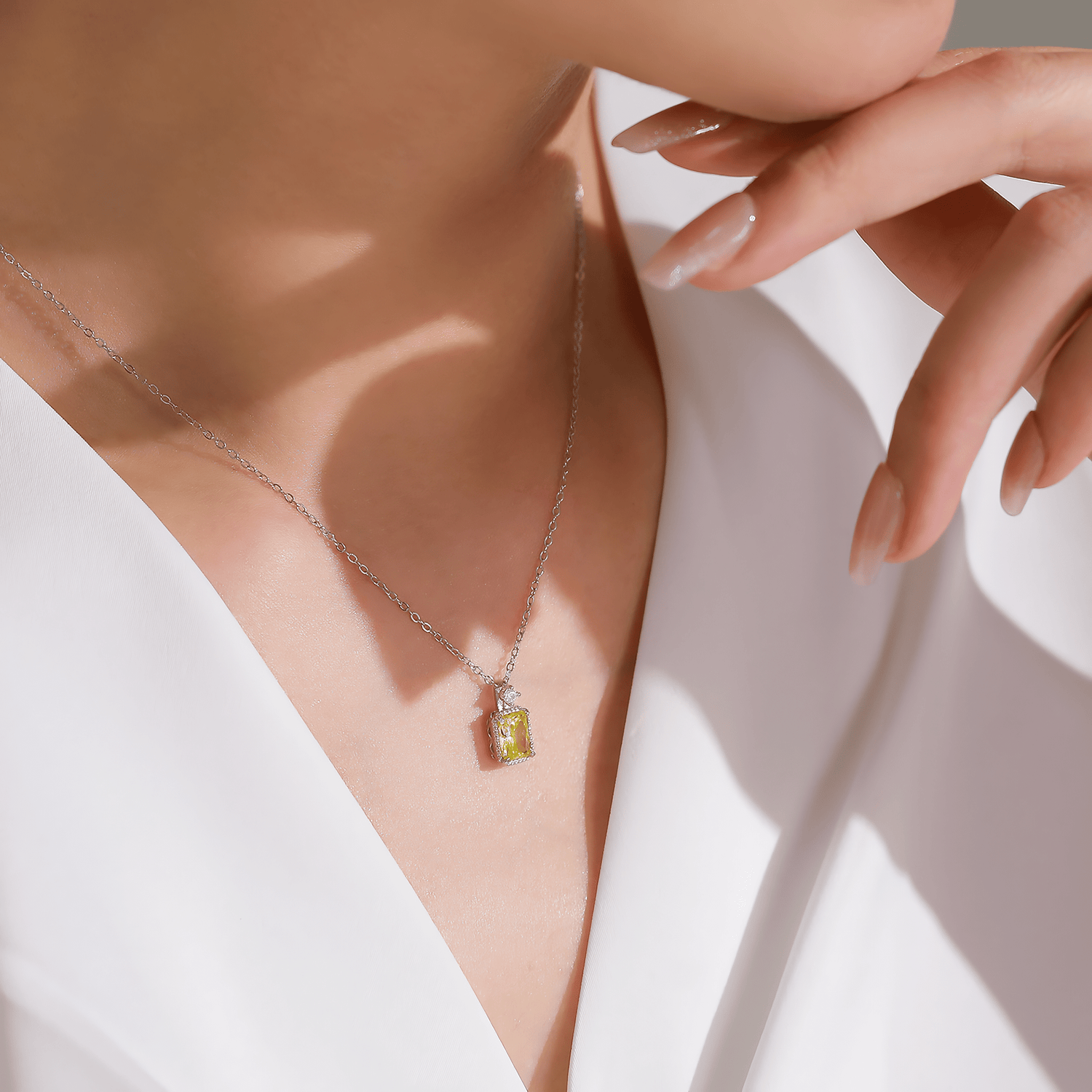 Golden Glow Yellow Gemstone Pendant Necklace - NAFALUXE
