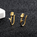 Golden Tulip Bloom Hoop Earrings - NAFALUXE