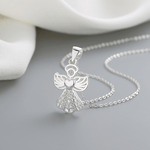 Guardian Angel Heart Necklace – 925 Silver - NAFALUXE
