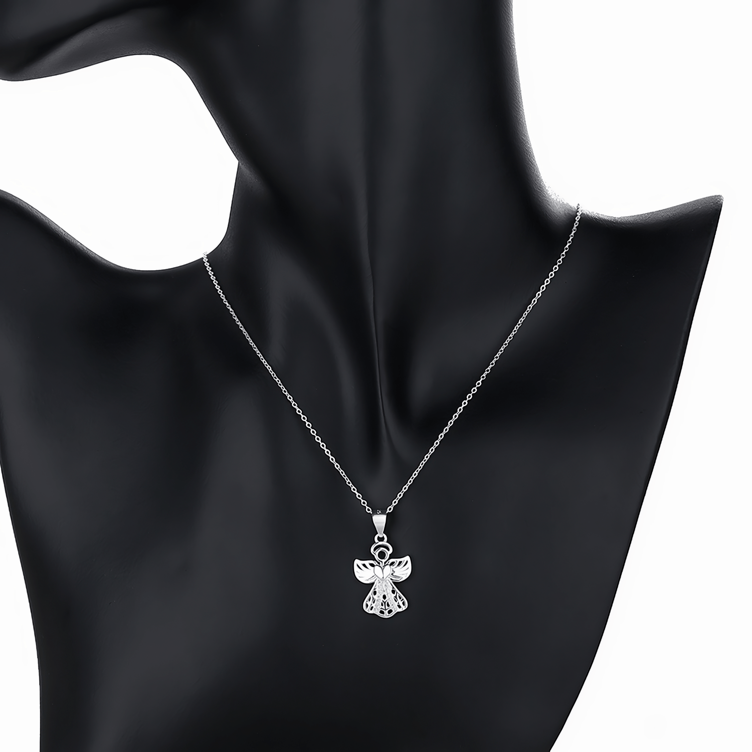 Guardian Angel Heart Necklace – 925 Silver - NAFALUXE
