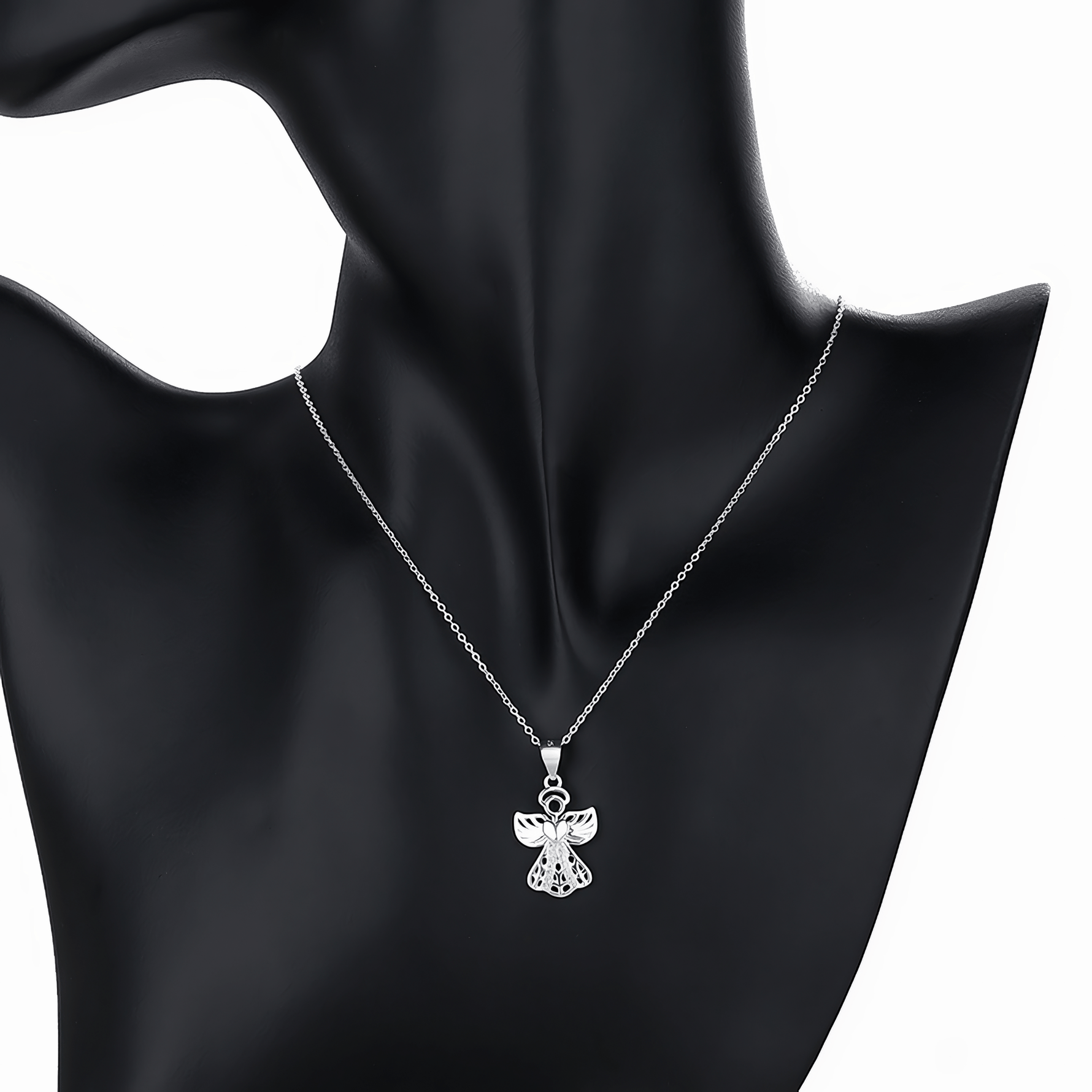 Guardian Angel Heart Necklace – 925 Silver - NAFALUXE