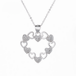 Heart Cluster Pendant Necklace – 925 Silver - NAFALUXE